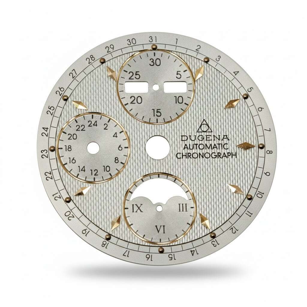 Zifferblatt für ETA Valjoux 7751 Automatik-Chronograph Mondphase, Ø 30,8 mm, Dugena – Bild 6