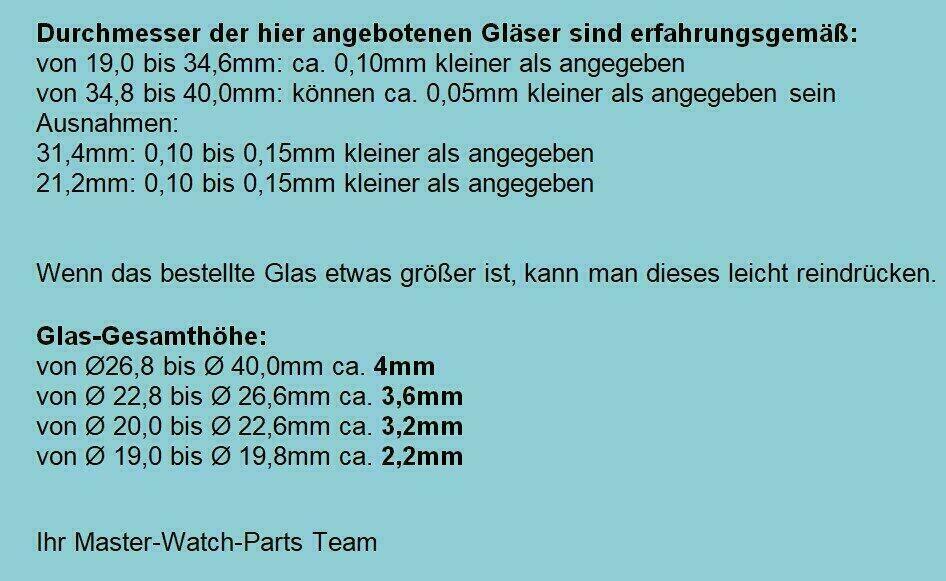 Verre bombé en acrylique pour montre-bracelet et montre de poche 19-40,0 mm – image 3
