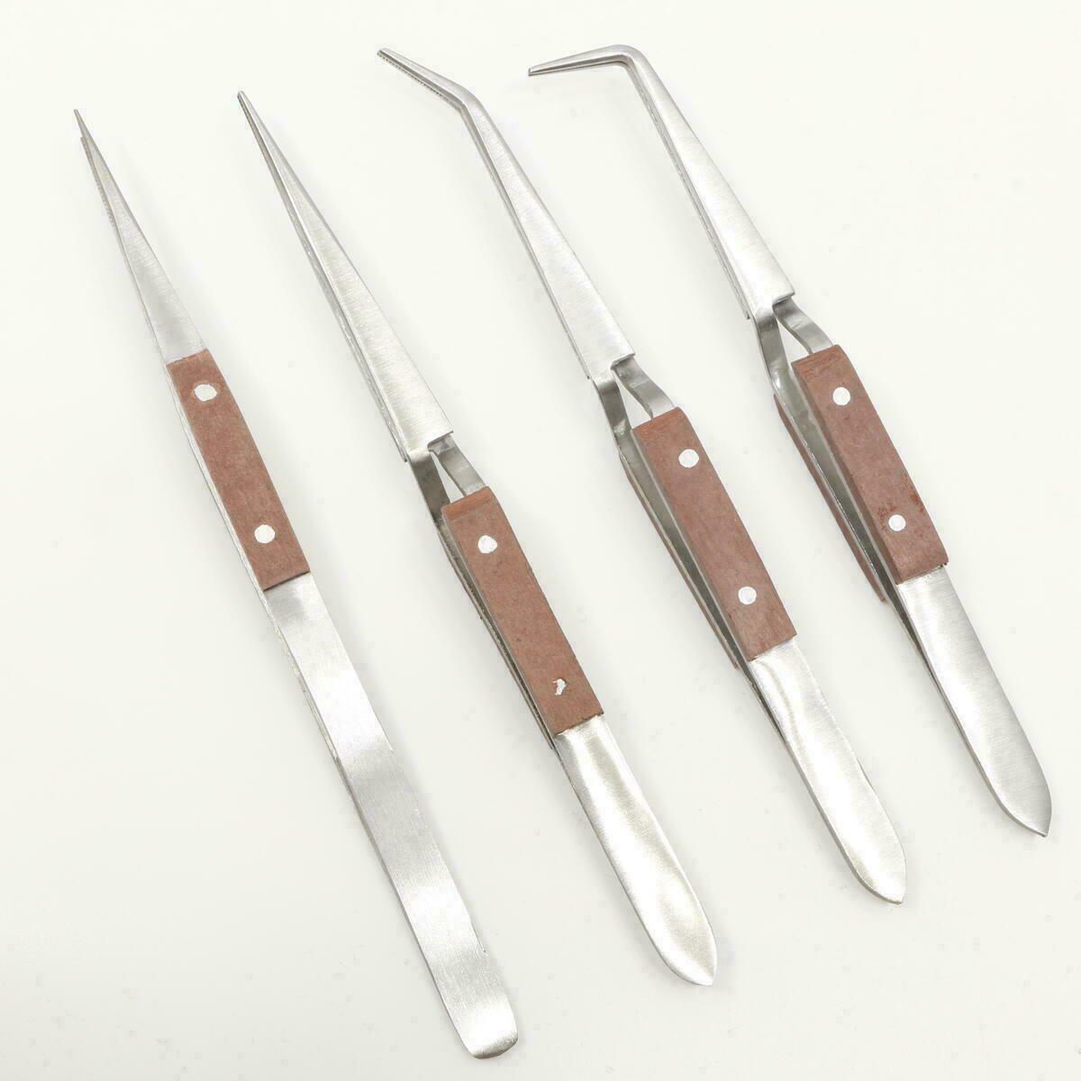 Kreuzpinzette, Lötpinzetten Set 4 teilig Pinzettensatz Edelstahl Soldiers Tweezers – Bild 2