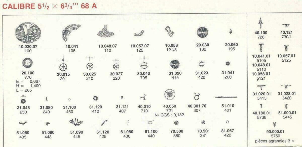 Piezas de repuesto France Ebauches, FE 45, FE 55, FE 68, FE 140, FE 140C, FE 163, FE 233-60, FE 233-68, FE 520 – imagen 14
