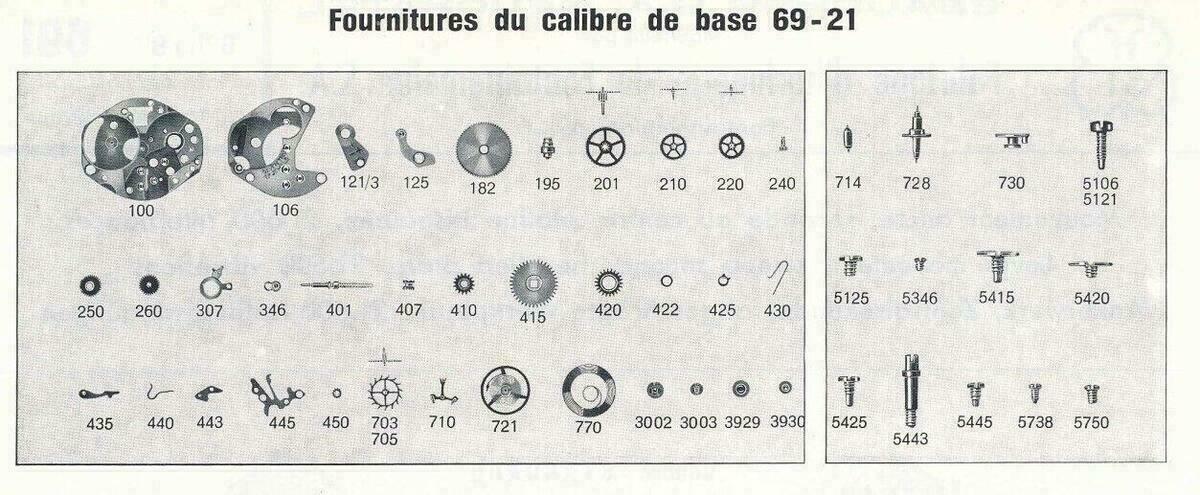 Piezas de reloj Standard, ST 69, ST 69-21, ST 69N, ST 691, ST 974, ST 1800, ST 97 – imagen 2