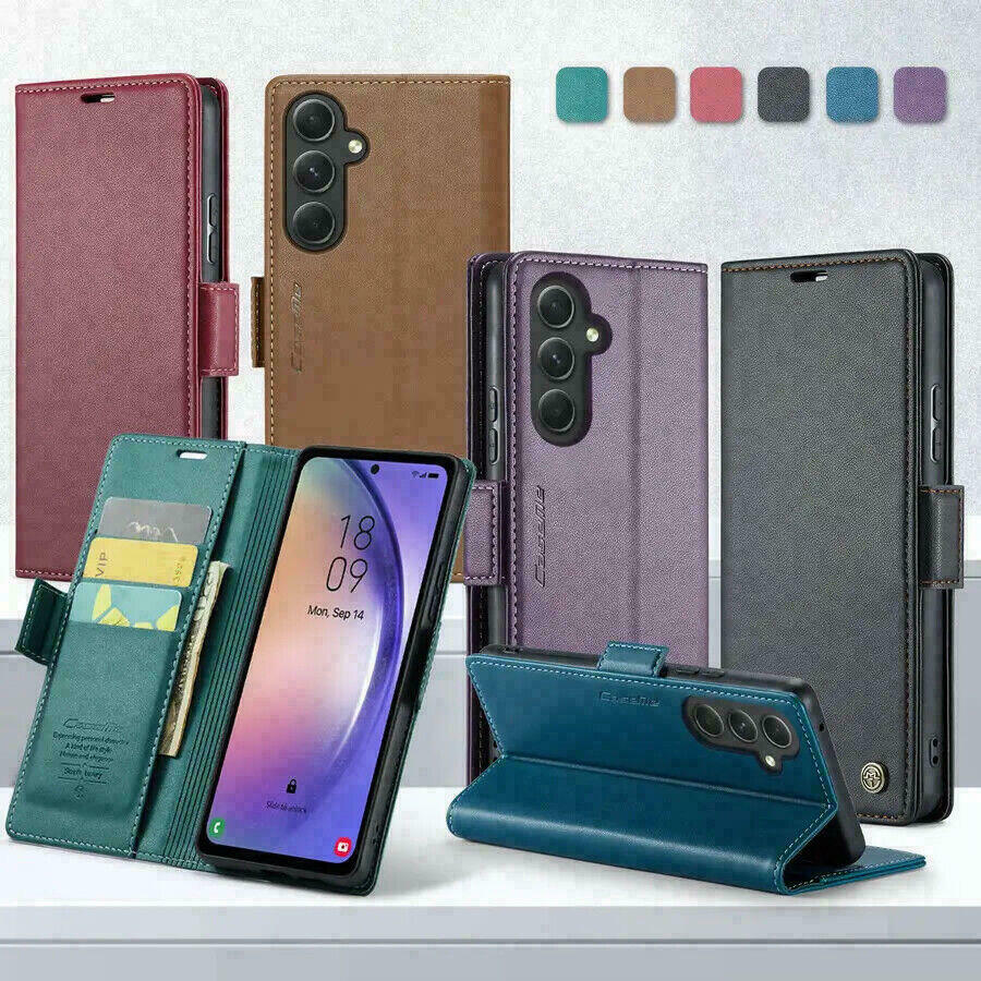 Custodia per cellulare RFID in pelle, custodia protettiva a portafoglio, iPhone Samsung