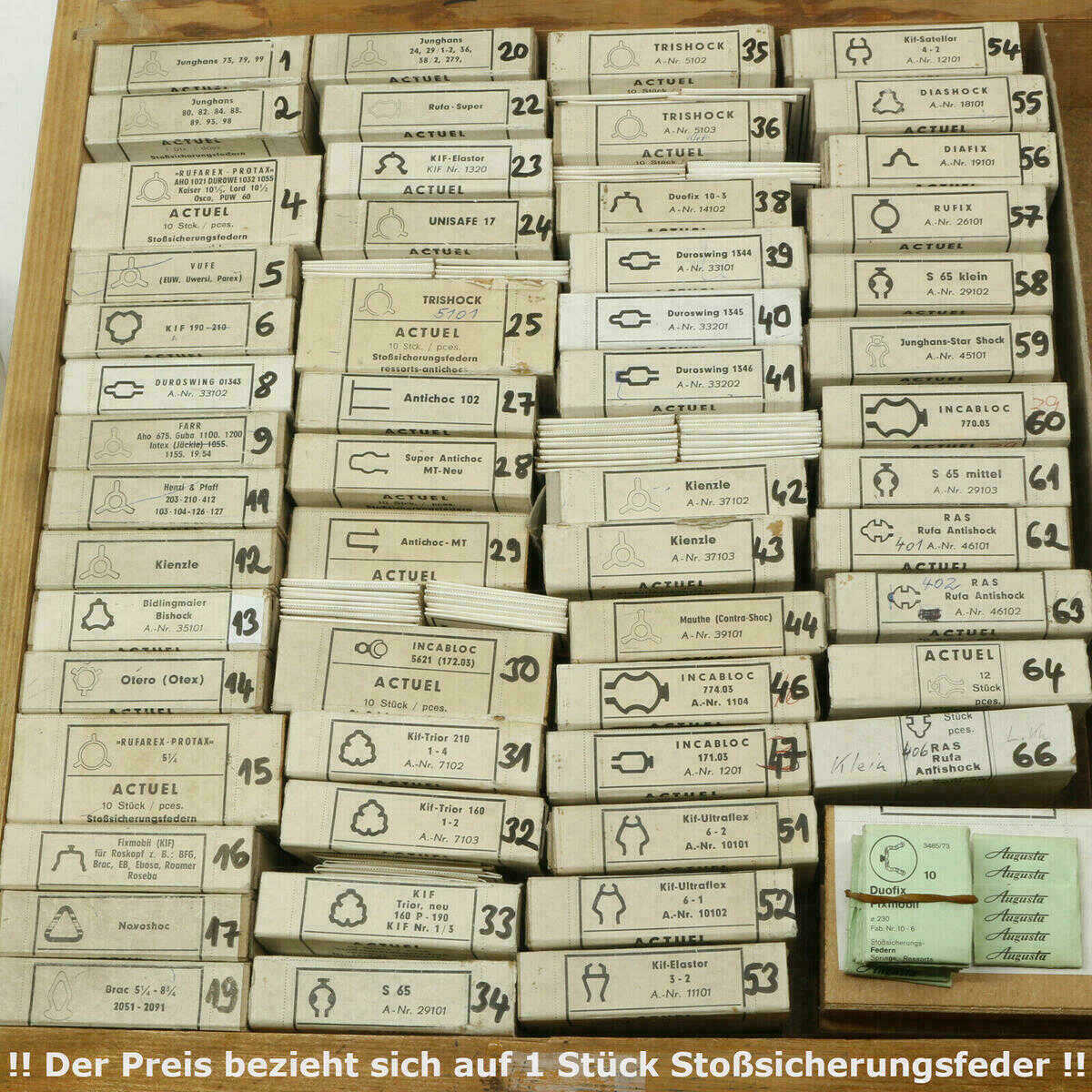 Stoßsicherungsfeder, Federn für Stoßsicherungen, Incabloc Junghans Duroswing Kif