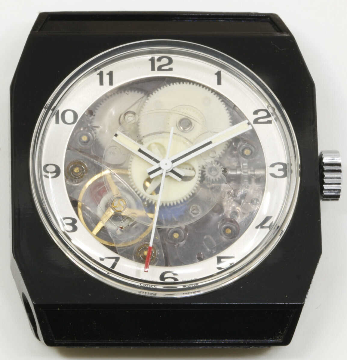 Tissot Idea 2001 orologio in plastica Astrolon in buone condizioni di funzionamento # nero