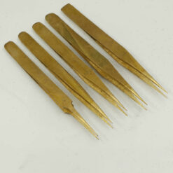 Uhrmacher Pinzetten Set 5 teilig Pinzettensatz Messing Laborpinzetten Tweezers – Bild 4