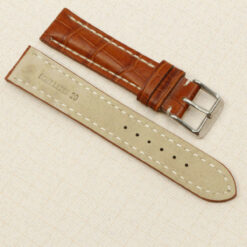 Bracelet de montre 20 mm en cuir véritable #Brun-rouge, motif crocodile (copie) – image 4