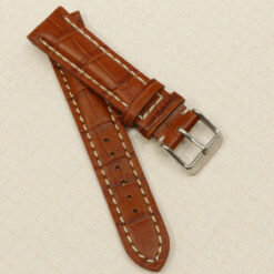 Bracelet de montre 20 mm en cuir véritable #Brun-rouge, motif crocodile (copie) – image 7