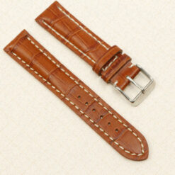 Bracelet de montre 20 mm en cuir véritable #Brun-rouge, motif crocodile (copie) – image 8
