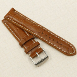 Uhrenarmband Leder Armband 22mm echt Leder Uhrband #Hellbraun Kroko Prägung (Kopie) – Bild 6