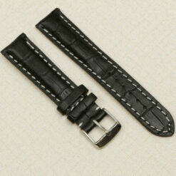 Uhrenarmband Leder Armband 20mm echt Leder Uhrband #Schwarz Kroko Prägung (Kopie)