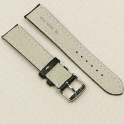 Bracelet noir 20 mm en cuir véritable, bracelet de montre motif crocodile #Noir (copie) – image 3