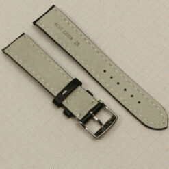 Bracelet noir 20 mm en cuir véritable, bracelet de montre motif crocodile #Noir (copie) – image 4