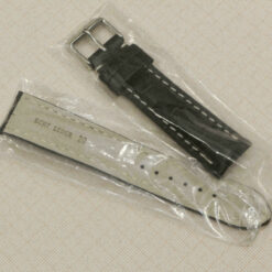 Bracelet noir 20 mm en cuir véritable, bracelet de montre motif crocodile #Noir (copie) – image 7