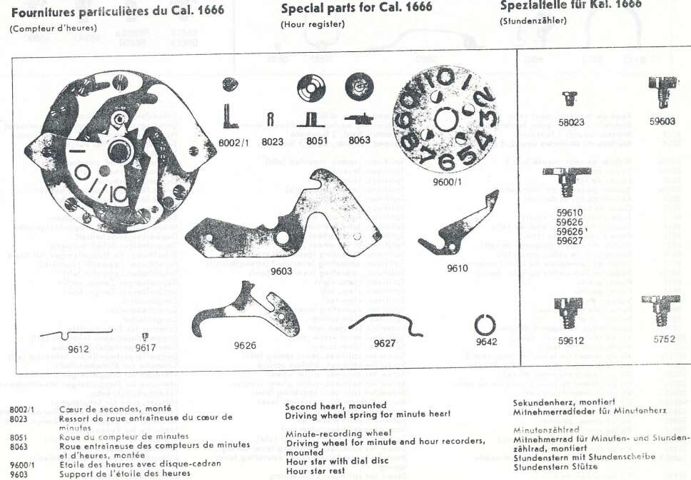 Hour Star Clicking Spring for HEUER 1666 – Part 9612 – Heuer Monte Carlo – NOS – image 2