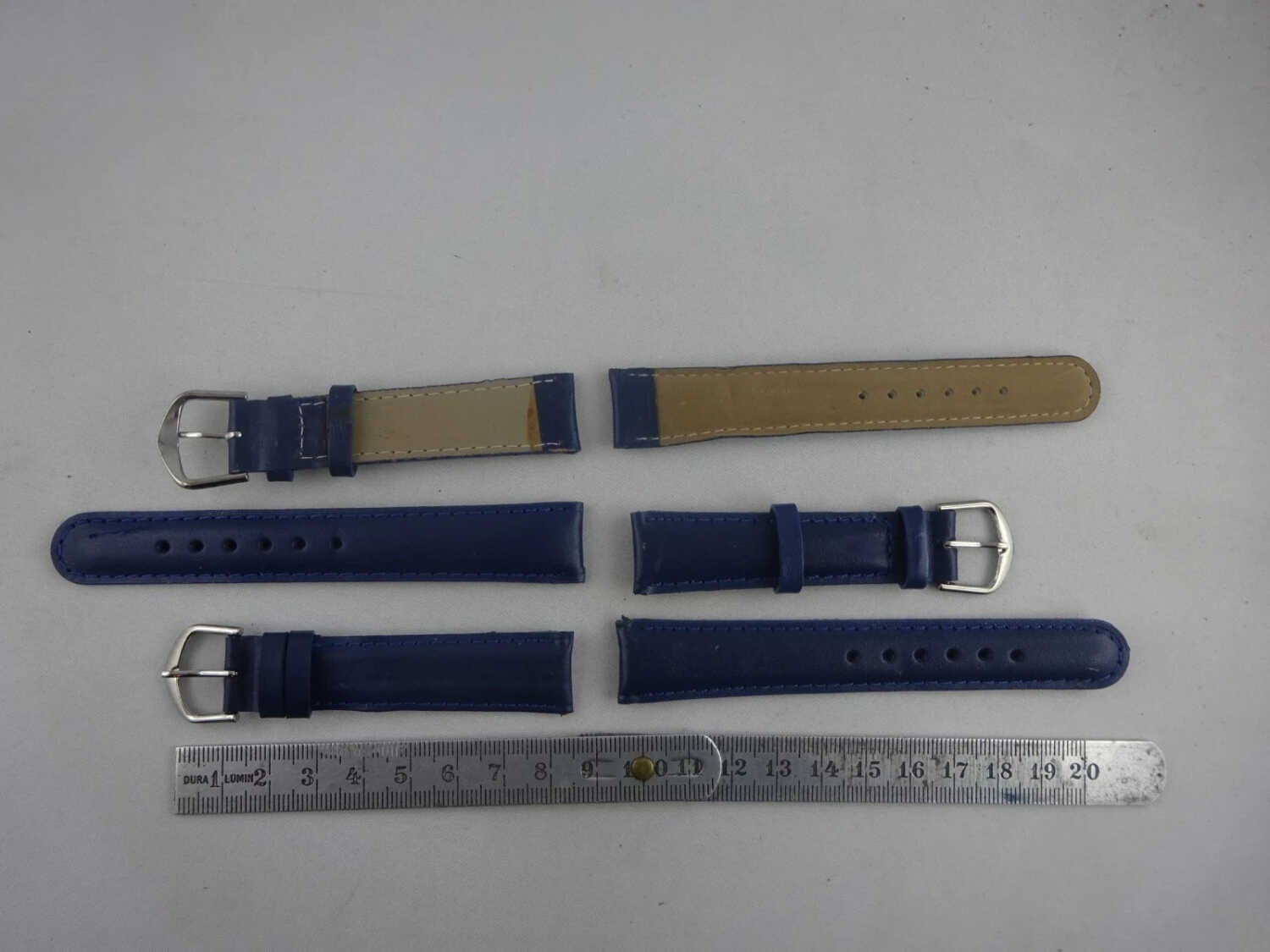 Correa de reloj de piel azul 18mm #Blau 3, 5 o 10 unidades