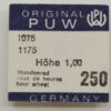 PUW 1075, Part 250 Stundenrad, Hour Wheel, Rueda de hores, PUW 1175