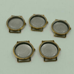 5x cajas de reloj de acero inoxidable, fondo de caja, NOS – imagen 2