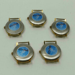 5x cajas de reloj de acero inoxidable, fondo de caja, NOS – imagen 3
