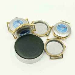 5x cajas de reloj de acero inoxidable, fondo de caja, NOS – imagen 4