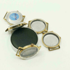 5x cajas de reloj de acero inoxidable, fondo de caja, NOS – imagen 6