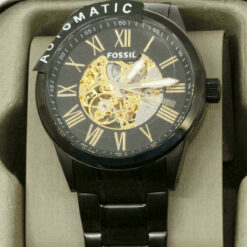 Automatic Men's Watch Fossil Black Ion Stainless Steel Skeleton BQ2092 – image 2