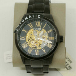 Automatic Men's Watch Fossil Black Ion Stainless Steel Skeleton BQ2092 – image 4