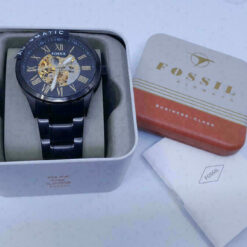 Automatic Men's Watch Fossil Black Ion Stainless Steel Skeleton BQ2092 – image 9
