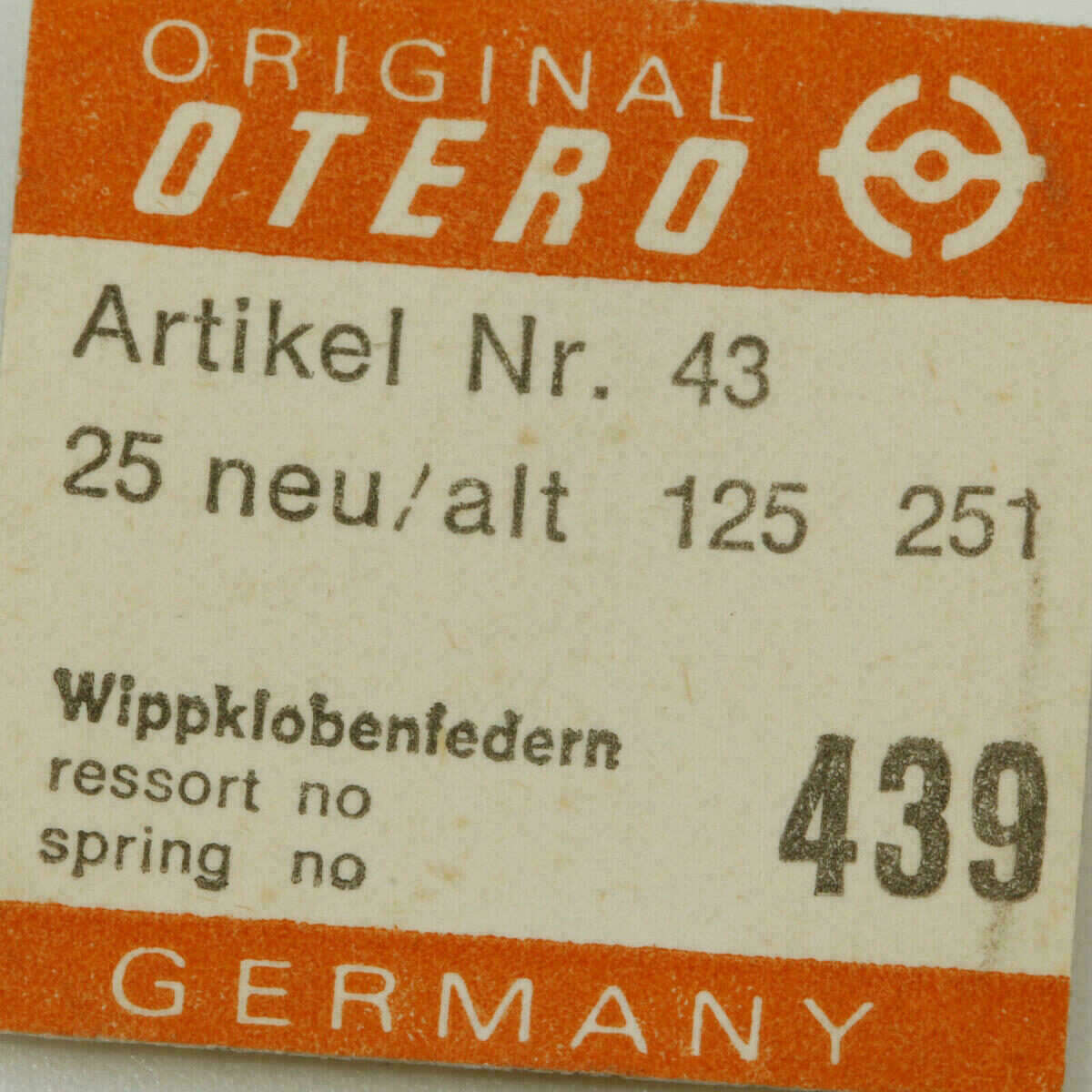OTERO 22 PART439 Wippklobenfeder Ressort de bascule OTERO 25 27 125 127 251 44 – Bild 2