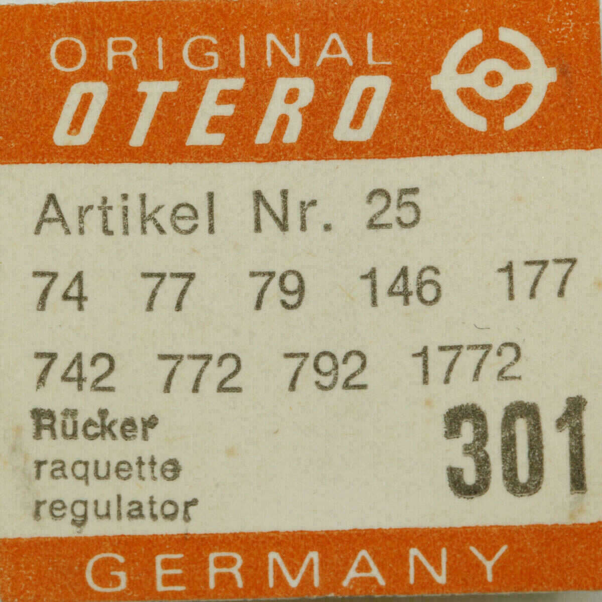 OTERO 25 PART 301 Rücker, Raquette Regulator OTERO 156 37 39 40 44 46 70 792 441 – Bild 10