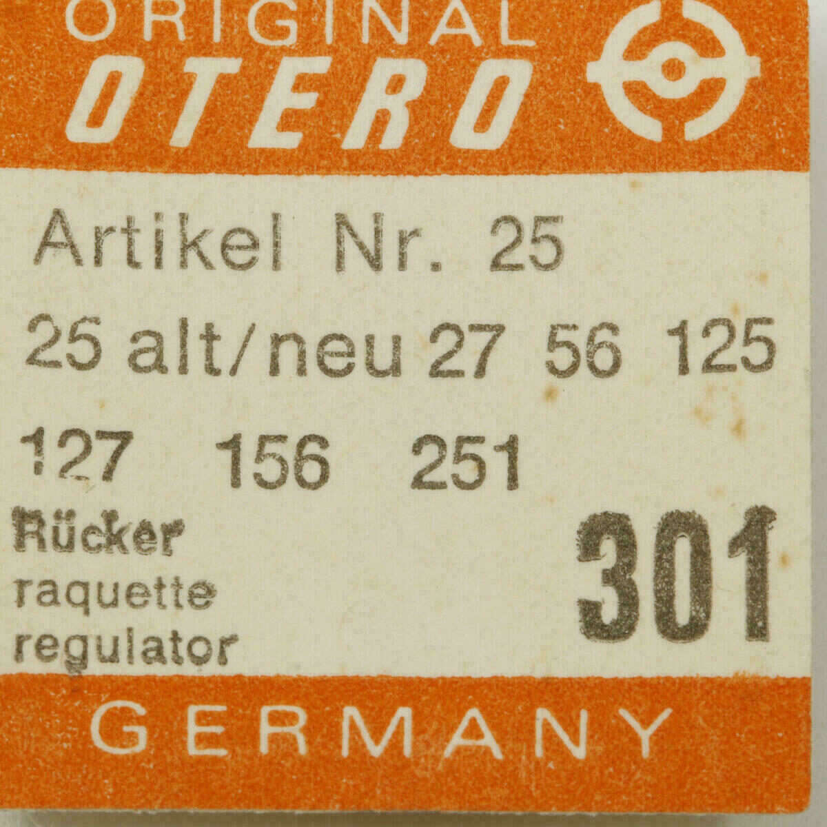 OTERO 25 PART 301 Rücker, Raquette Regulator OTERO 156 37 39 40 44 46 70 792 441 – Bild 2