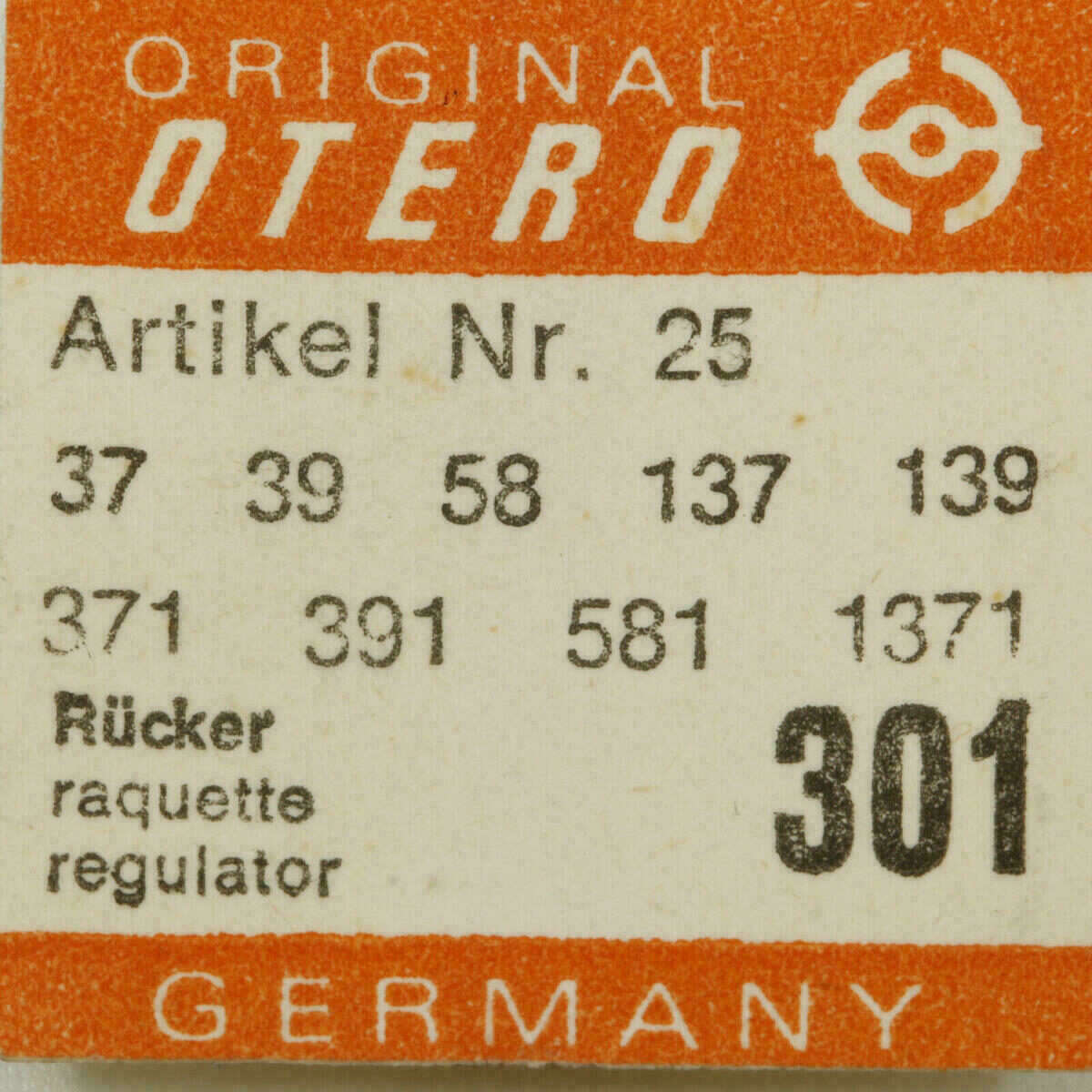 OTERO 25 PART 301 Rücker, Raquette Regulator OTERO 156 37 39 40 44 46 70 792 441 – Bild 4