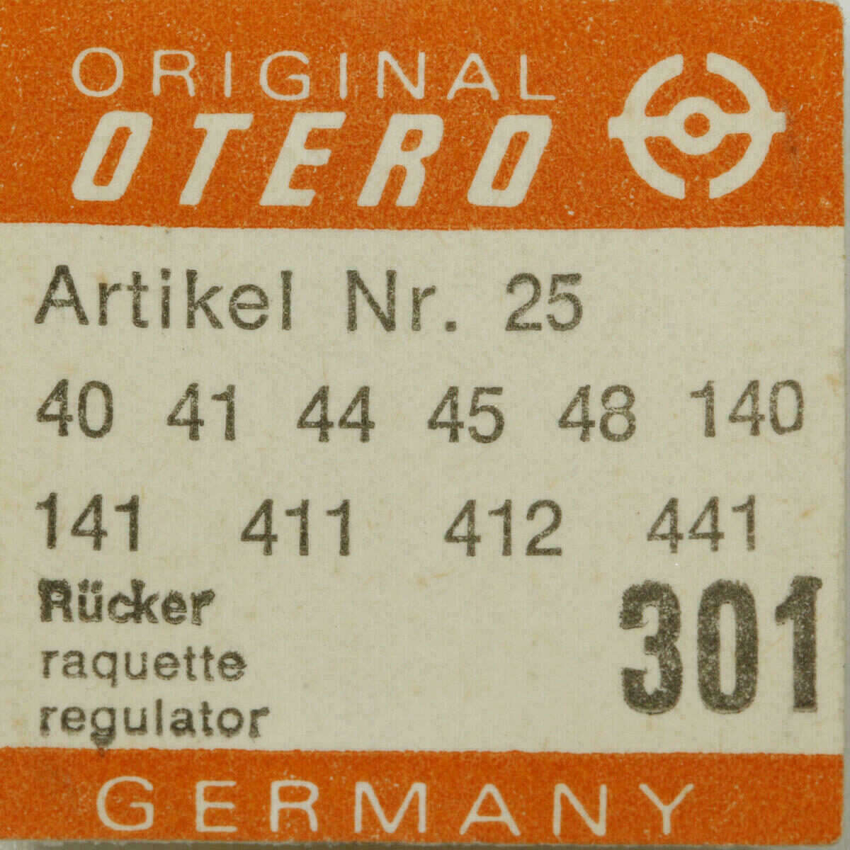 OTERO 25 PART 301 Rücker, Raquette Regulator OTERO 156 37 39 40 44 46 70 792 441 – Bild 6