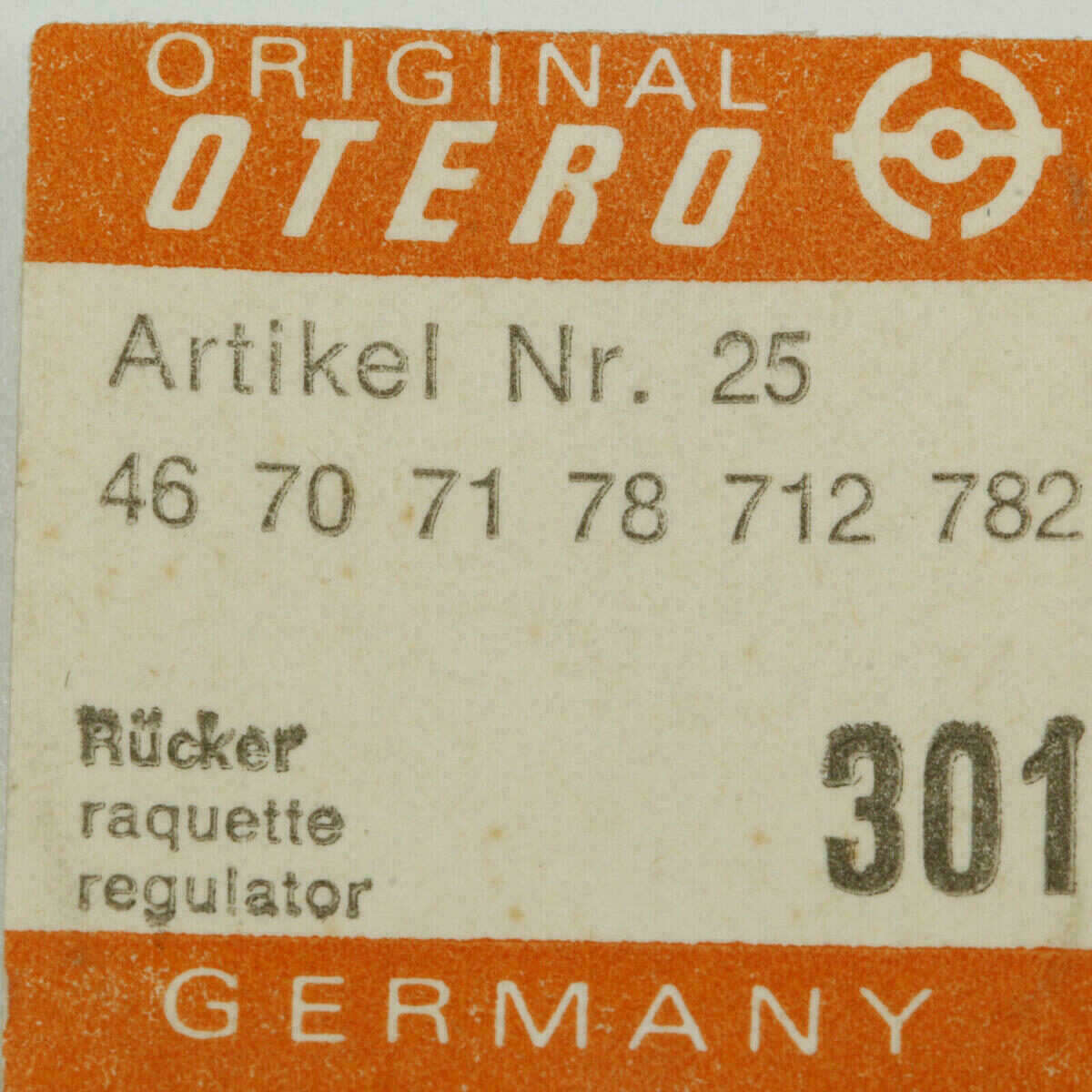 OTERO 25 PART 301 Rücker, Raquette Regulator OTERO 156 37 39 40 44 46 70 792 441 – Bild 8
