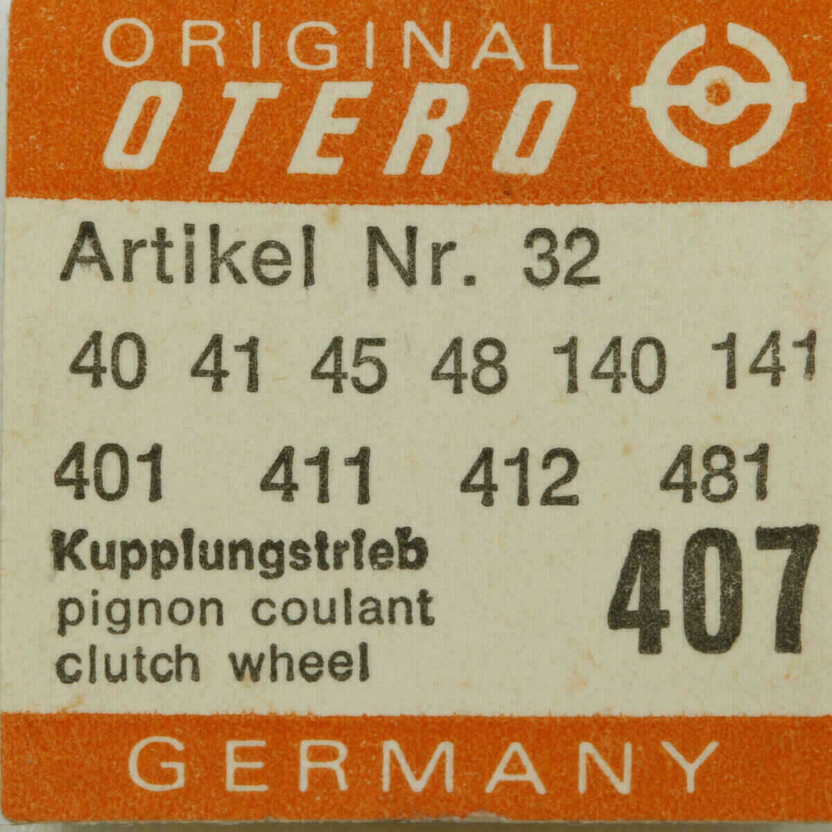 OTERO 37 PART 407 Kupplungstrieb, Pignon coulant OTERO 39 58 40 41 45 56 62 162 – Bild 4