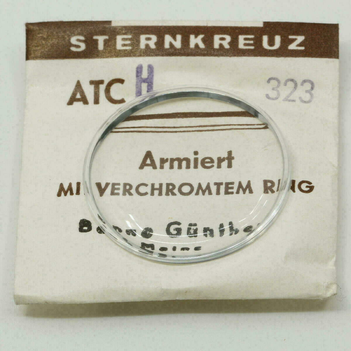 Uhrenglas Sternkreuz ATCH hochgewölbt armiert verchromterRing Armbanduhr Uhrglas – Bild 3