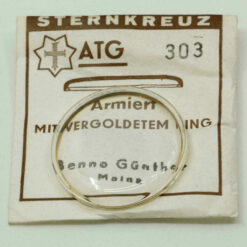 Vetro per orologio Sternkreuz ATG bombato armato con anello dorato, orologio da polso – immagine 3