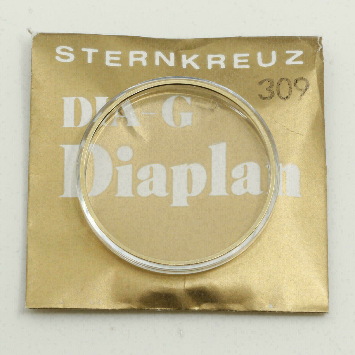 Verre plastique Sternkreuz DIA G, DIAPLAN, avec anneau doré – pour montre-bracelet – image 3