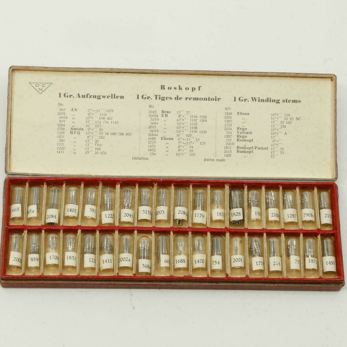 Aufzugwelle ROSKOPF Patent, AS Amida BFG Brac EB, Ebosa, Rego, Vulcain SWISS #25