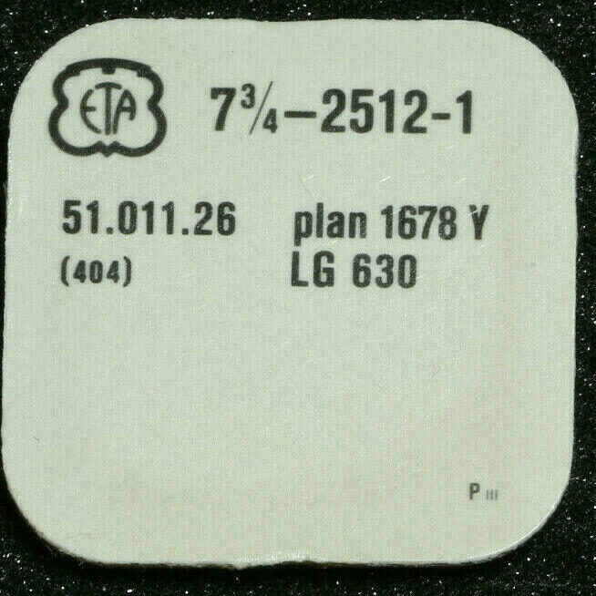 Tige de remontoir ETA 2512-1 à bec (mâle) pour boîte étanche – Part 404 – LG 630 Plan 1678 Y