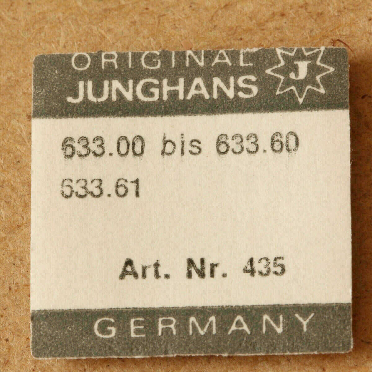 JUNGHANS 633.00 PART 435 Wippe, yoke, bascule 633.00 - 633.60 NOS