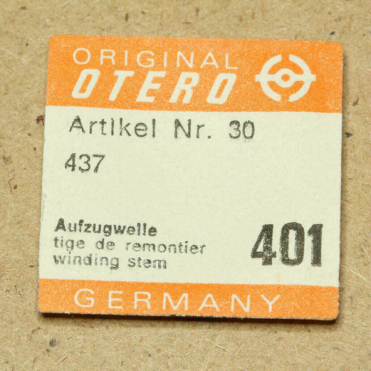 OTERO 437, Part 401 winding stem, Aufzugswelle, tige de remontier NOS