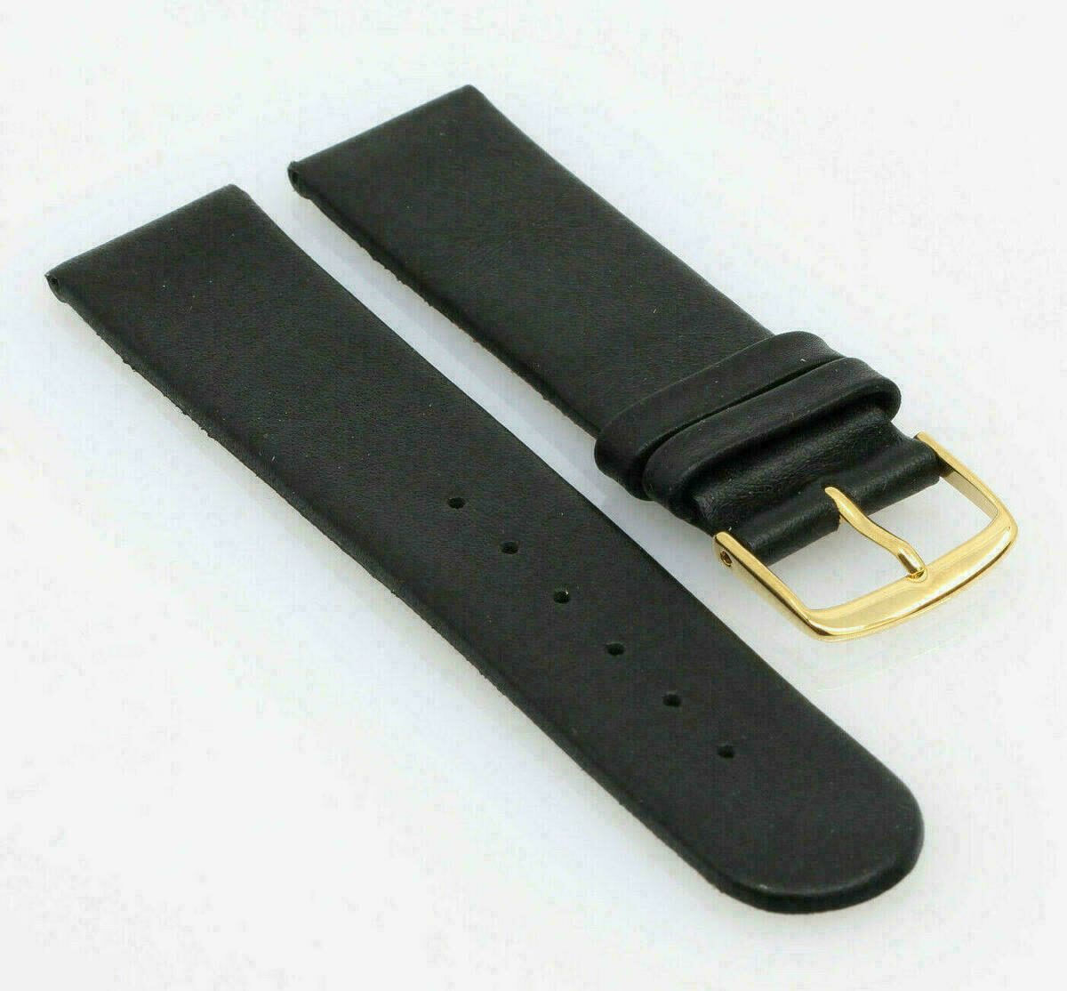 Bracelet en cuir sans couture pour montre, cuir véritable, 14 mm / 16 mm #Doré