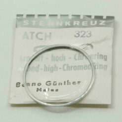 Uhrenglas Sternkreuz ATCH hochgewölbt armiert verchromterRing Armbanduhr Uhrglas