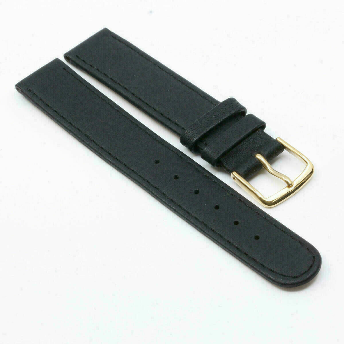 Uhrenarmband Leder Armband 20mm 16mm echt Leder Uhrband Schwarz #GOLD – Bild 4