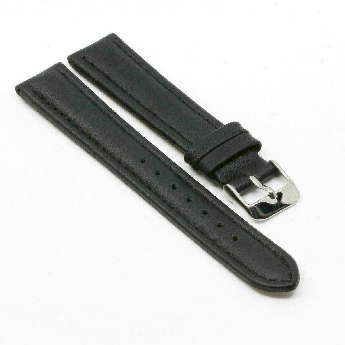 Uhrenarmband Leder Armband, echt Leder Uhrband, Ersatzband Schwarz 18 oder 20mm – Bild 4