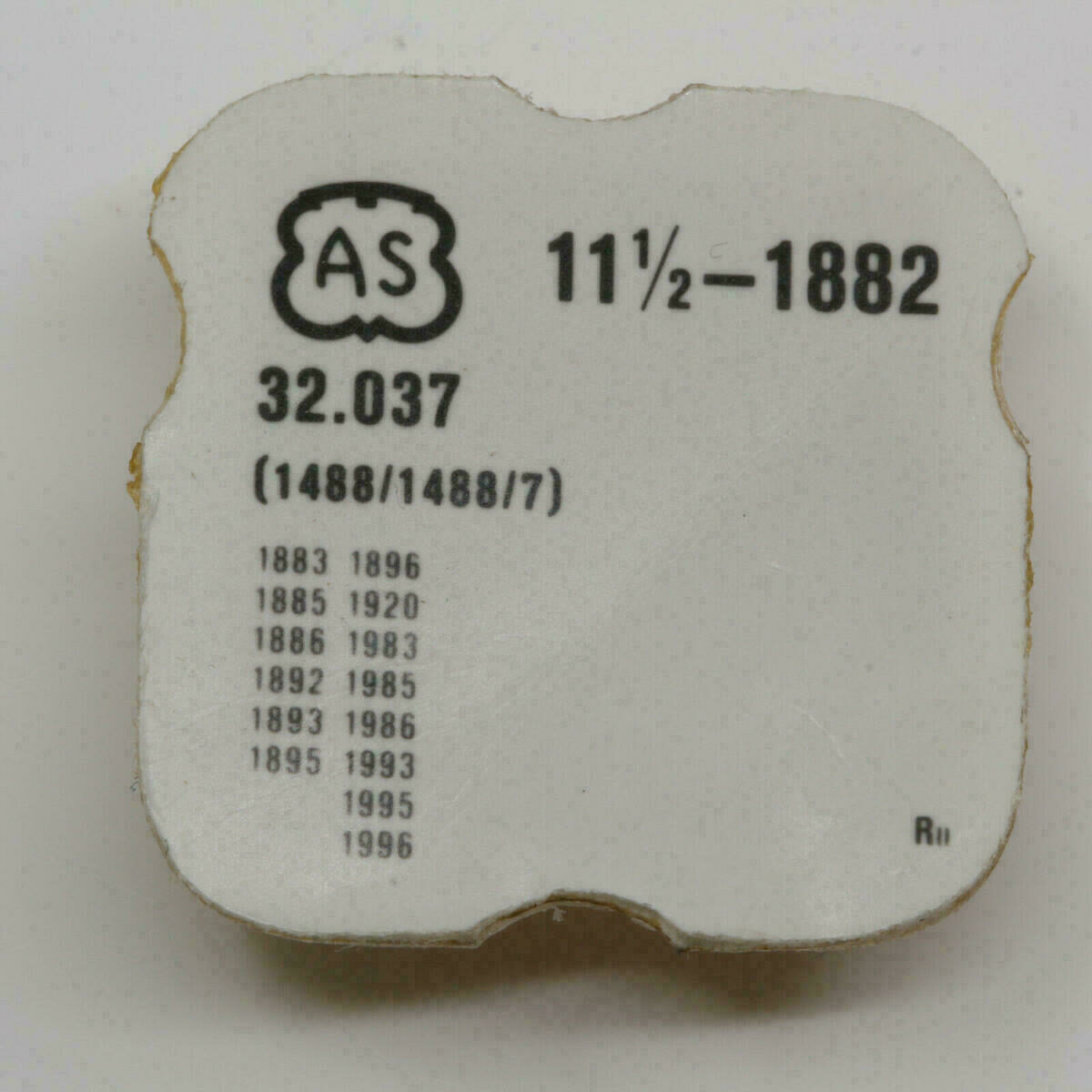 AS 1882 PART 1488, pawl winding wheel, Klinkenrad AS 1883 ... AS 1995, AS 1996