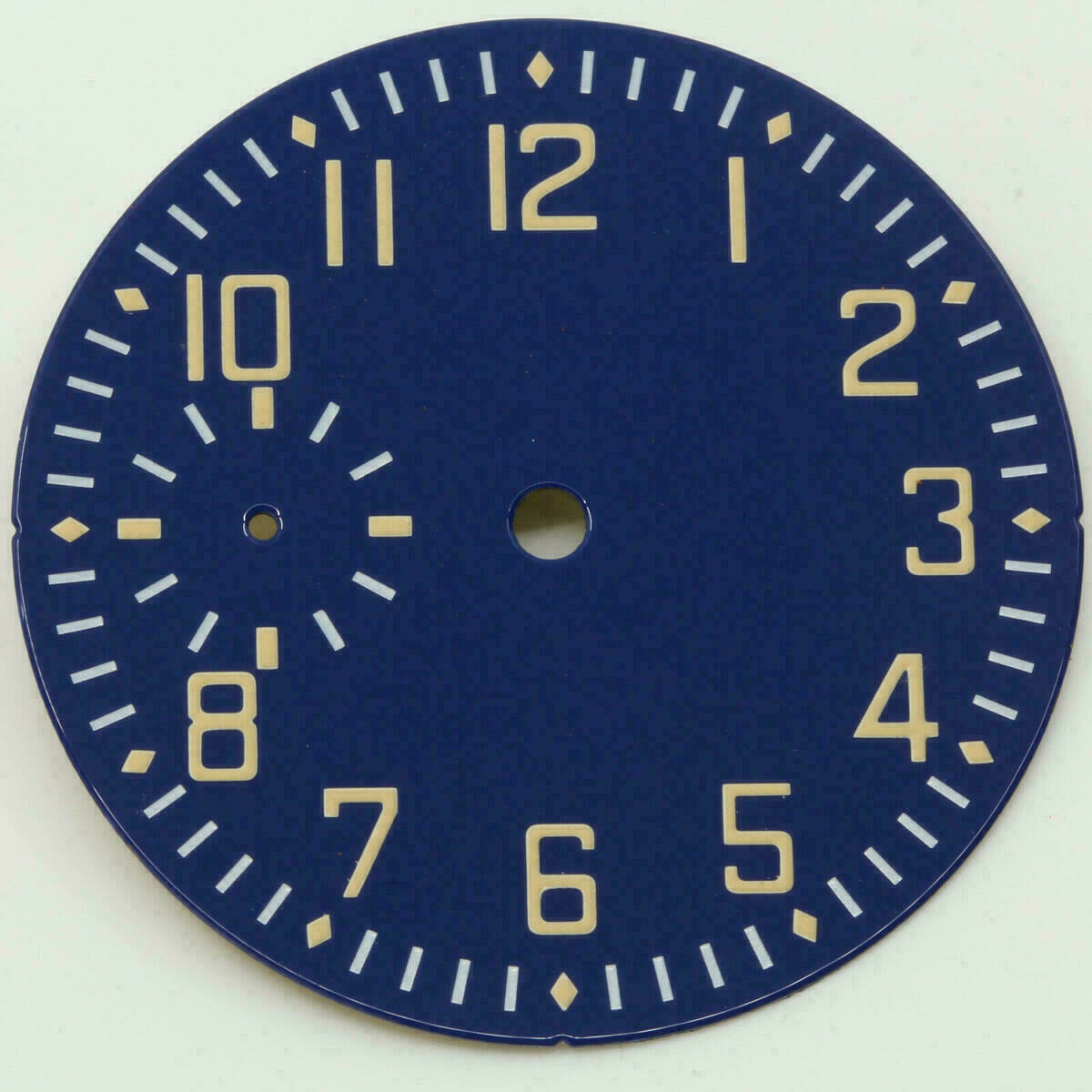 Flieger Zifferblatt für ETA Unitas 6497, Blue Enamel, Dial Cadran Superluminova
