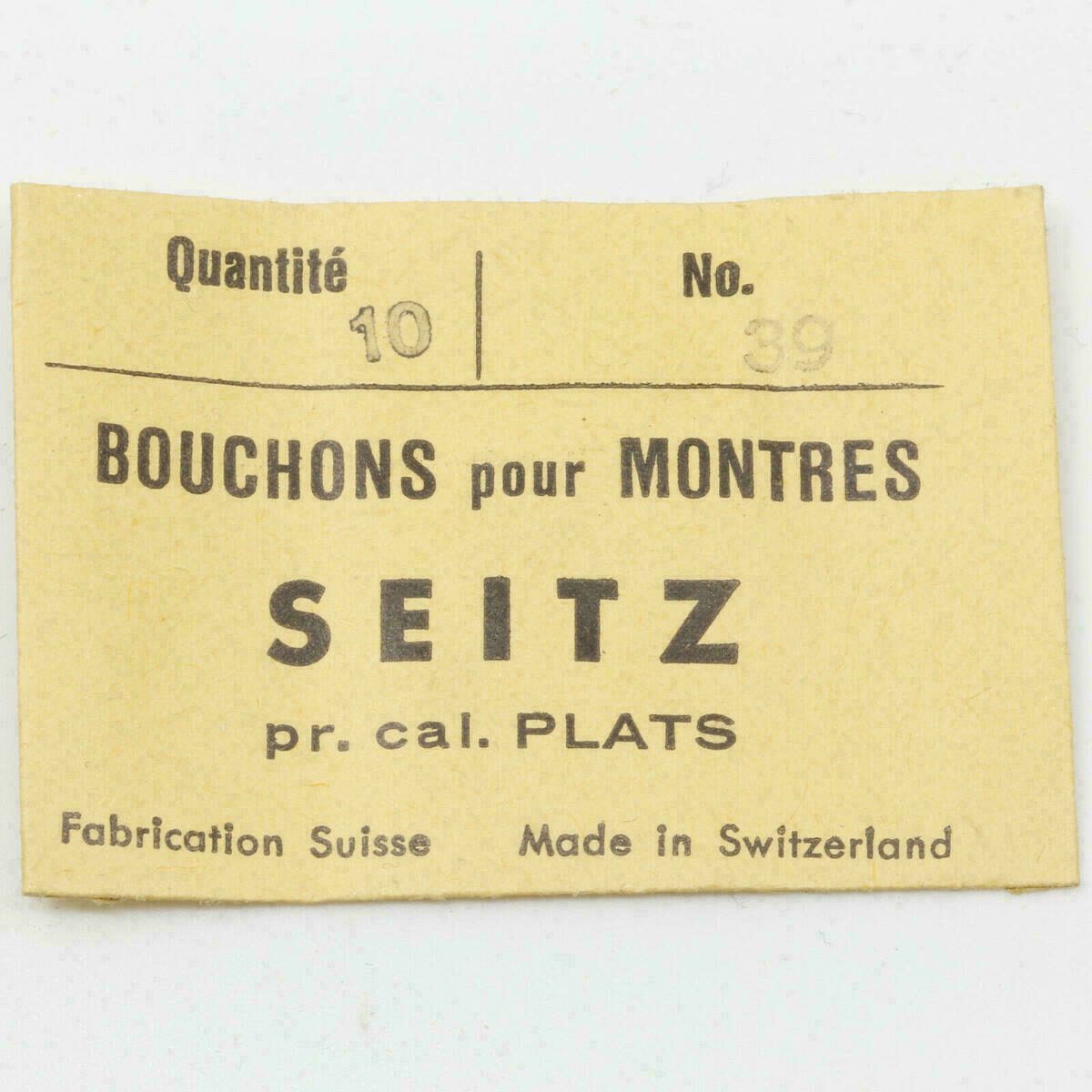 SEITZ Messing Einpressfutter Bouchon pour MONTRES PLATS SWISS #30WZ