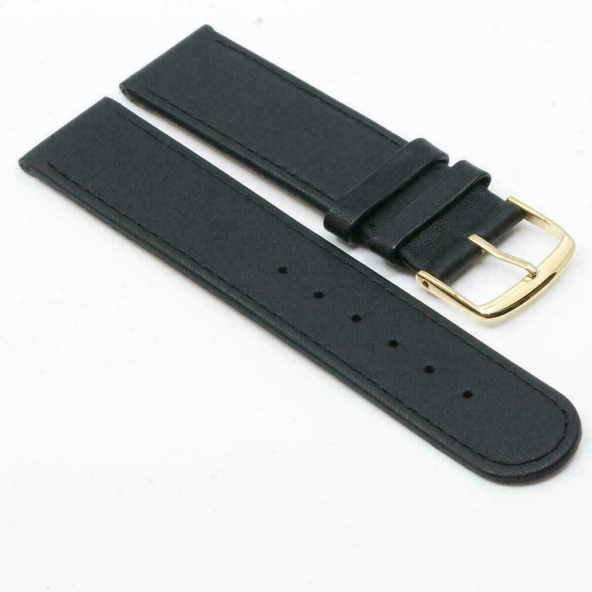 Uhrenarmband Leder Armband 20mm 16mm echt Leder Uhrband Schwarz #GOLD