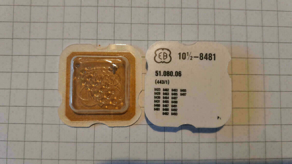 Tirette EB 8481 Ebauches Bettlach Part 443/1, roue de minuterie Part 260, pignon de remontoir Part 410 – image 3